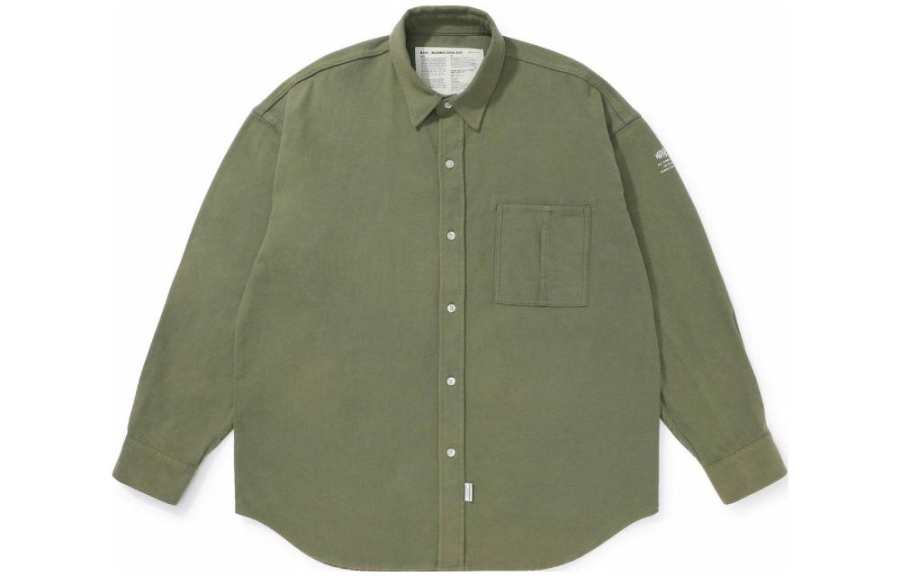 MADNESS Shirts Unisex Khaki Green Lapel Moderate Other
