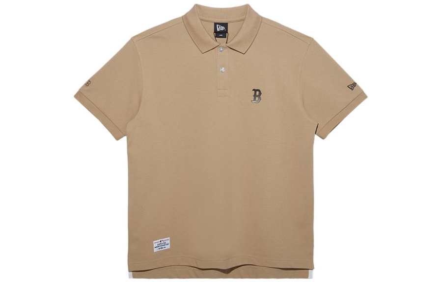 New Era Polo Shirts Men's Khaki Polo Collar Moderate Straight Fit
