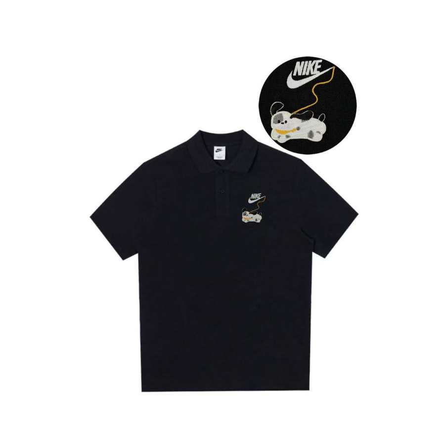 Nike Nike Polo Shirts Unisex Black Polo Collar Moderate Straight Fit