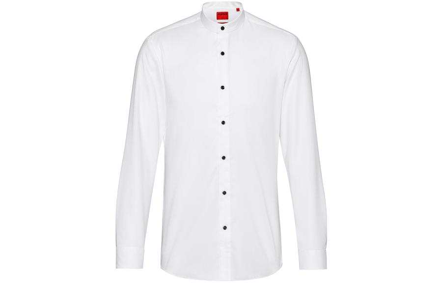 HUGO BOSS Shirts Men's White Crew Neck Moderate Shirt