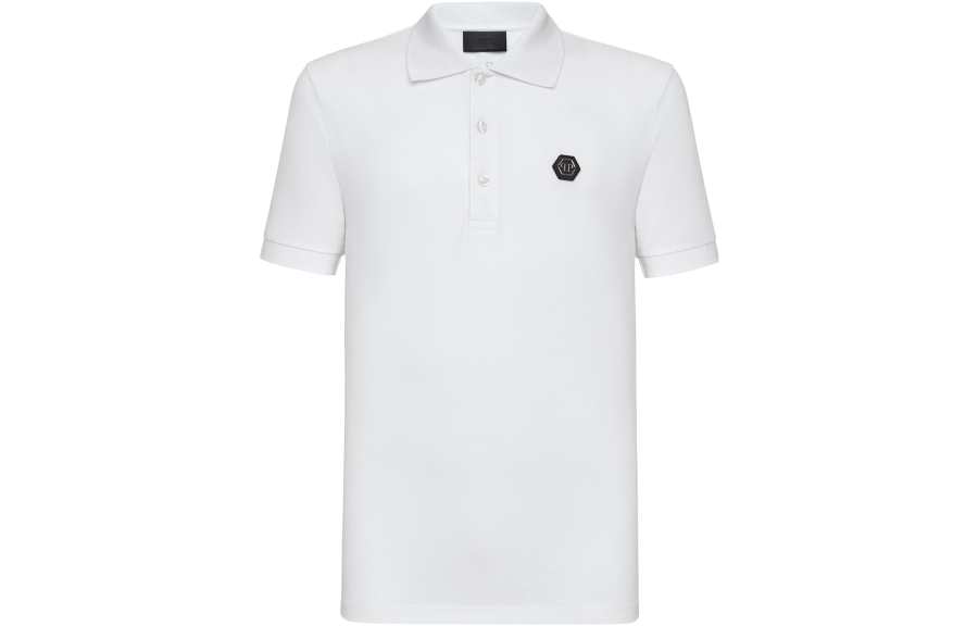 PHILIPP PLEIN Polo Shirts Men's White Polo Collar Moderate Other