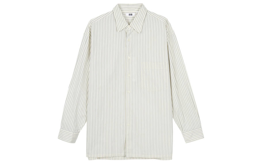 UNIQLO Shirts Men's Light Gray Lapel Moderate Other