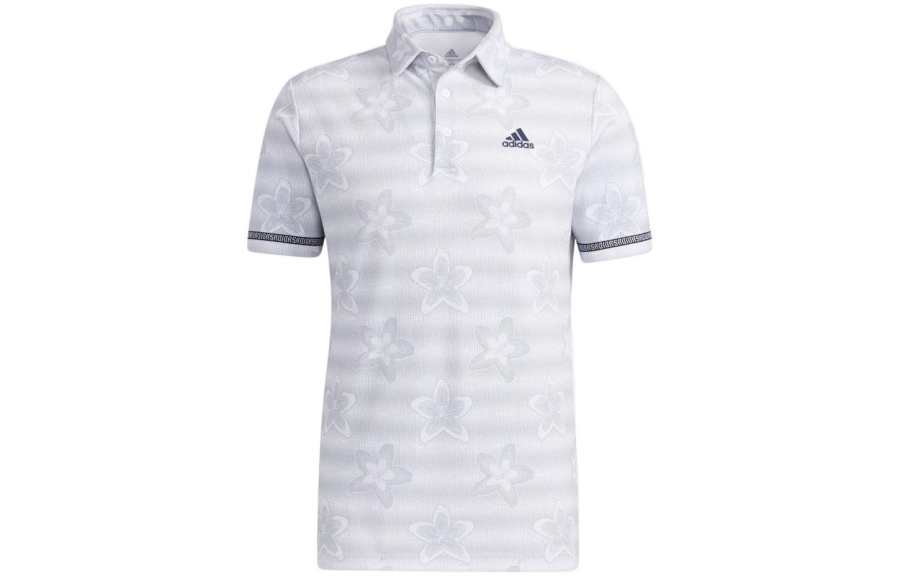 Adidas Adidas Polo Shirts Men's Gray Polo Collar Moderate Straight Fit