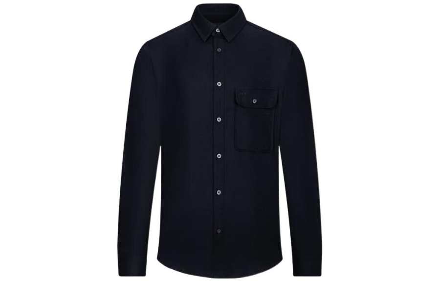 ARMANI EXCHANGE Shirts Men's Navy Blue Pointed Collar Moderate Other