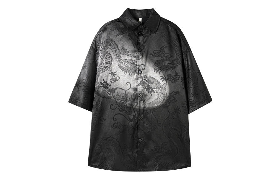 PAEFA Shirts Unisex Pointed Collar Thin Shirt