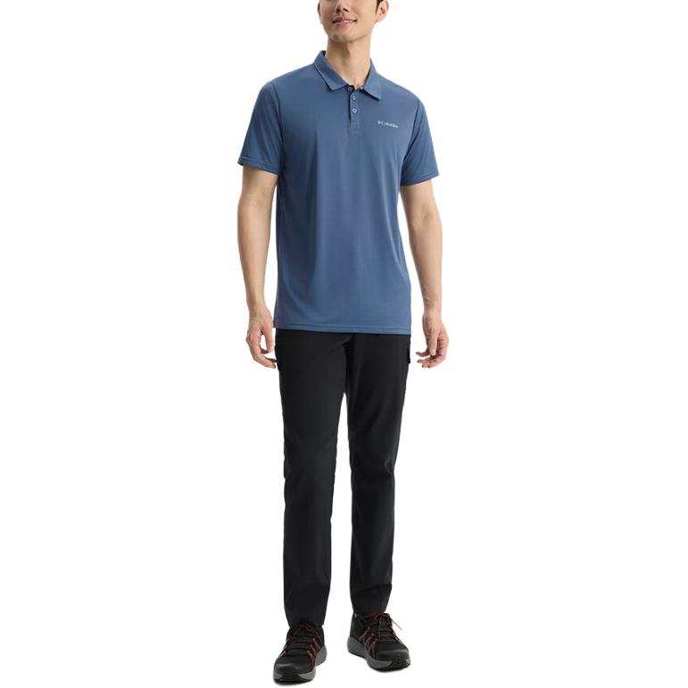 Columbia Polo Shirts Men's Blue Lapel Moderate