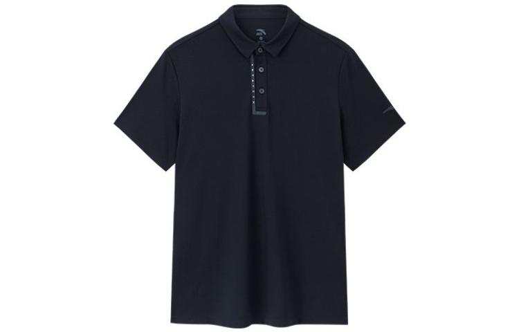 ANTA Polo Shirts Men's Black Polo Collar Moderate Straight Fit