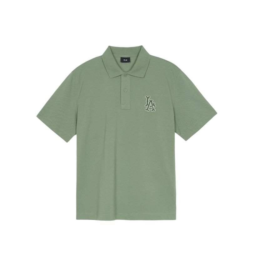 MLB Los Angeles Angels Overfit Coopers Logo Polo Shirt Unisex Green