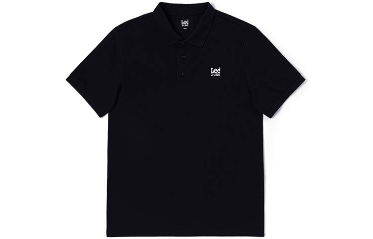 Lee Polo Shirts Men's Black Polo Collar Moderate Straight Fit