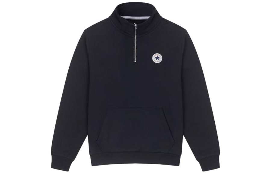 Converse Converse Sweatshirts Men's Black Stand Collar Moderate Regular