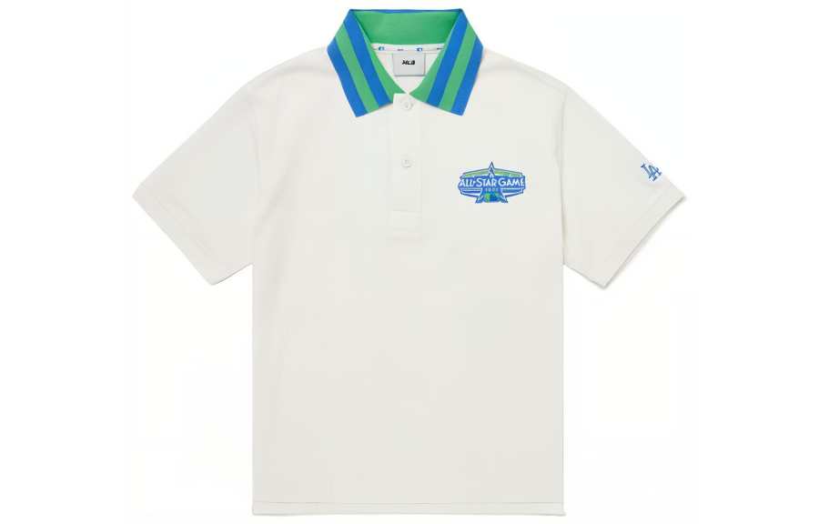 MLB Los Angeles Dodgers Polo Shirts Unisex White Polo Collar Moderate Straight Fit