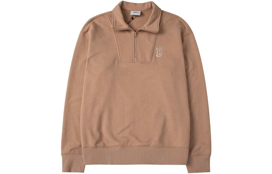 MLB MLB Sweatshirts Unisex Beige Yellow Stand Collar Moderate Regular