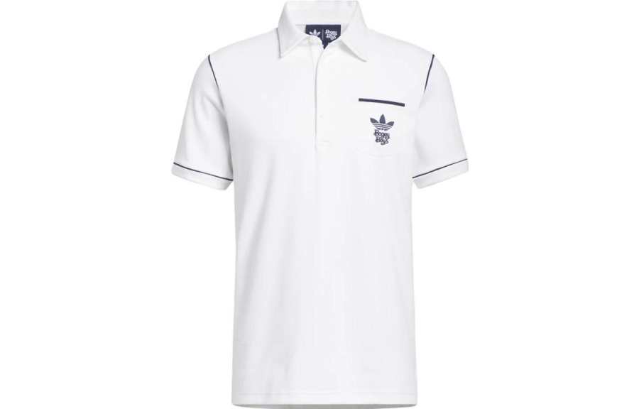 Adidas Originals Polo Shirts Men's White Polo Collar Moderate Other