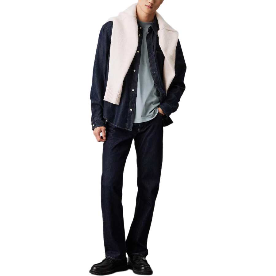 CALVIN KLEIN Shirt Europe Version Men's Dark Blue
