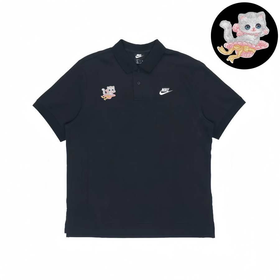 Nike Nike Polo Shirts Unisex Black Polo Collar Moderate Straight Fit