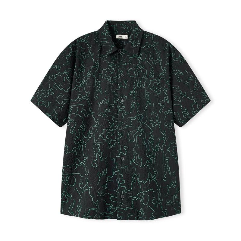 Semir Shirts Men's Black Tone 00399 Extra Loose/Consider Sizing Down Lapel Moderate Other