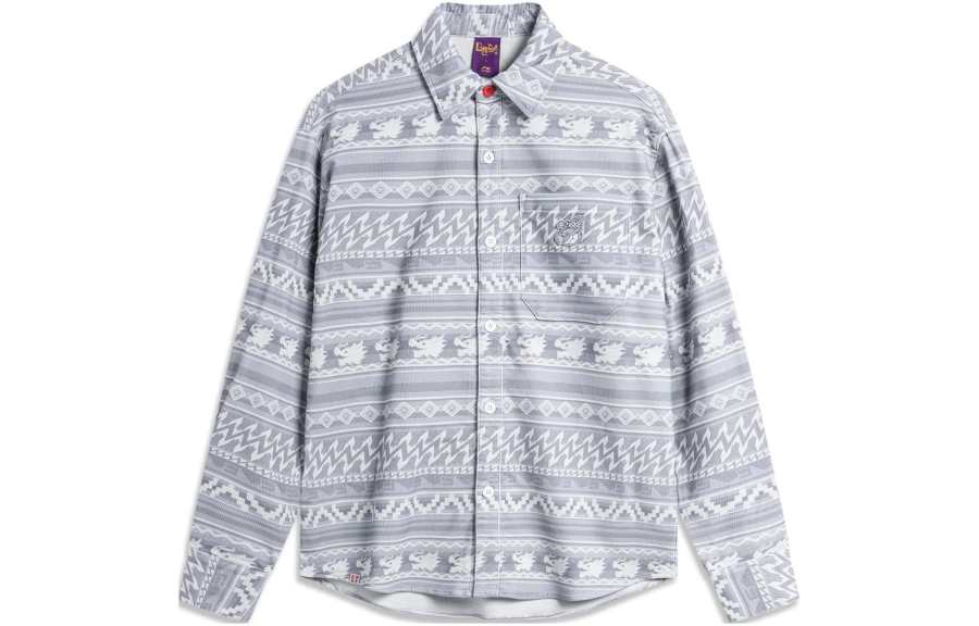 Li-Ning Li Ning Sports Life Collection Shirt Men's Stone Gray All Over Print
