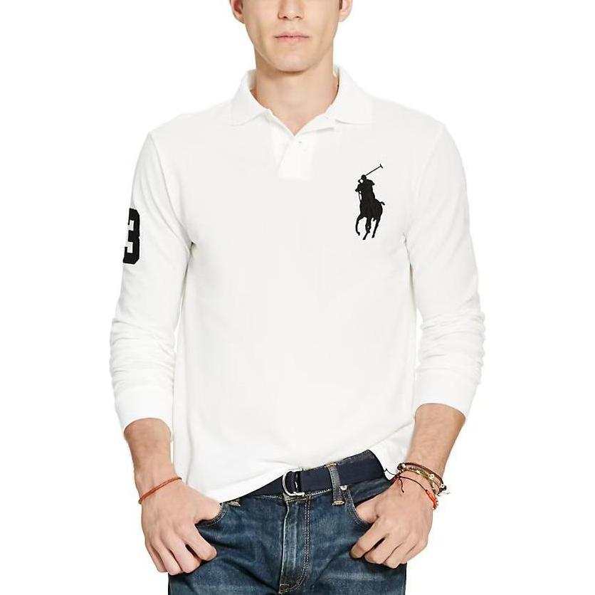 Polo Ralph Lauren Big Pony Polo Shirt Custom Slim Fit Men's White