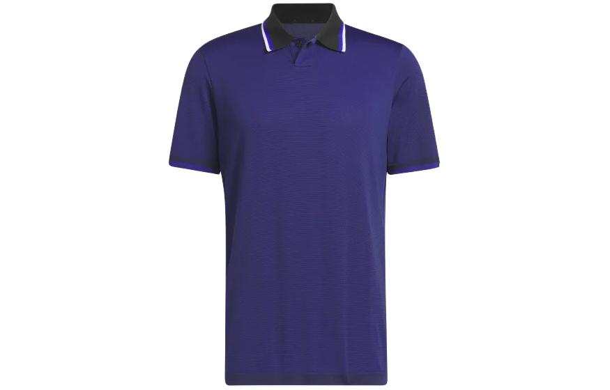 Adidas Adidas Polo Shirts Men's Black/Clear Blue Polo Collar Moderate Straight Fit