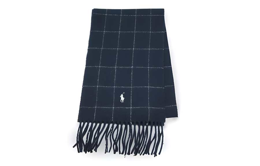 Polo Ralph Lauren Wool, Nylon Knit Scarves Unisex Marine Blue