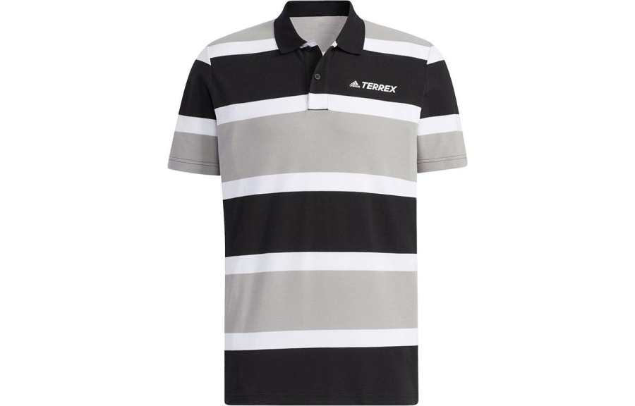 Adidas Adidas Polo Shirts Men's Gray Polo Collar Moderate Straight Fit