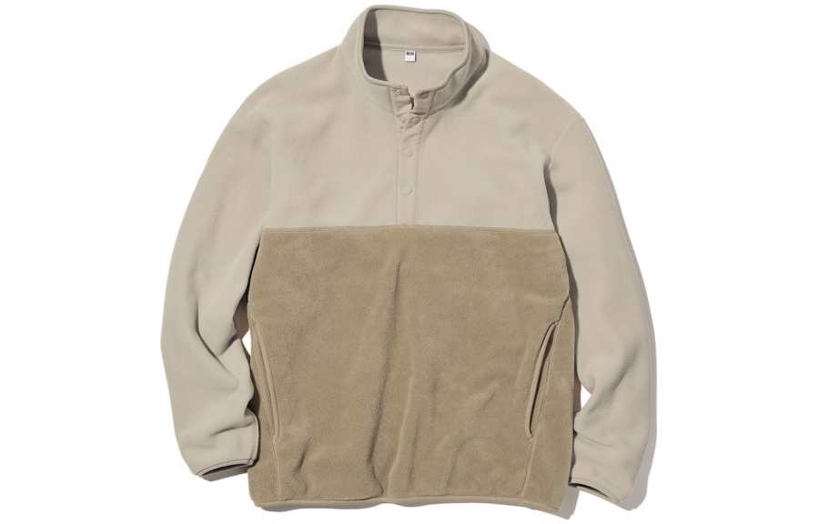 UNIQLO Sweatshirts Unisex Beige Stand Collar Moderate Other