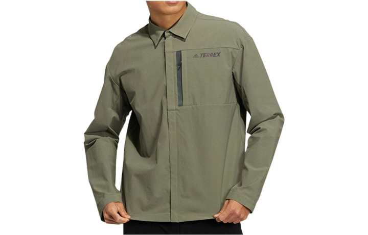 Adidas Adidas Shirts Men's Green Lapel Moderate Shirt