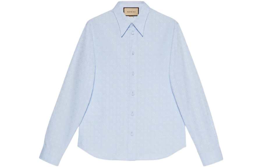 GUCCI Horsebit jacquard cotton shirt