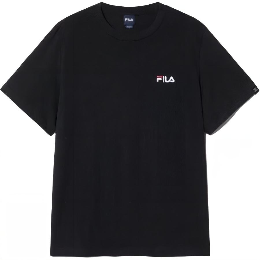 FILA T Shirts Unisex Black Blk Crew Neck Moderate