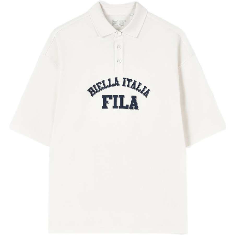 FILA Polo Shirt Unisex Milk Salt White