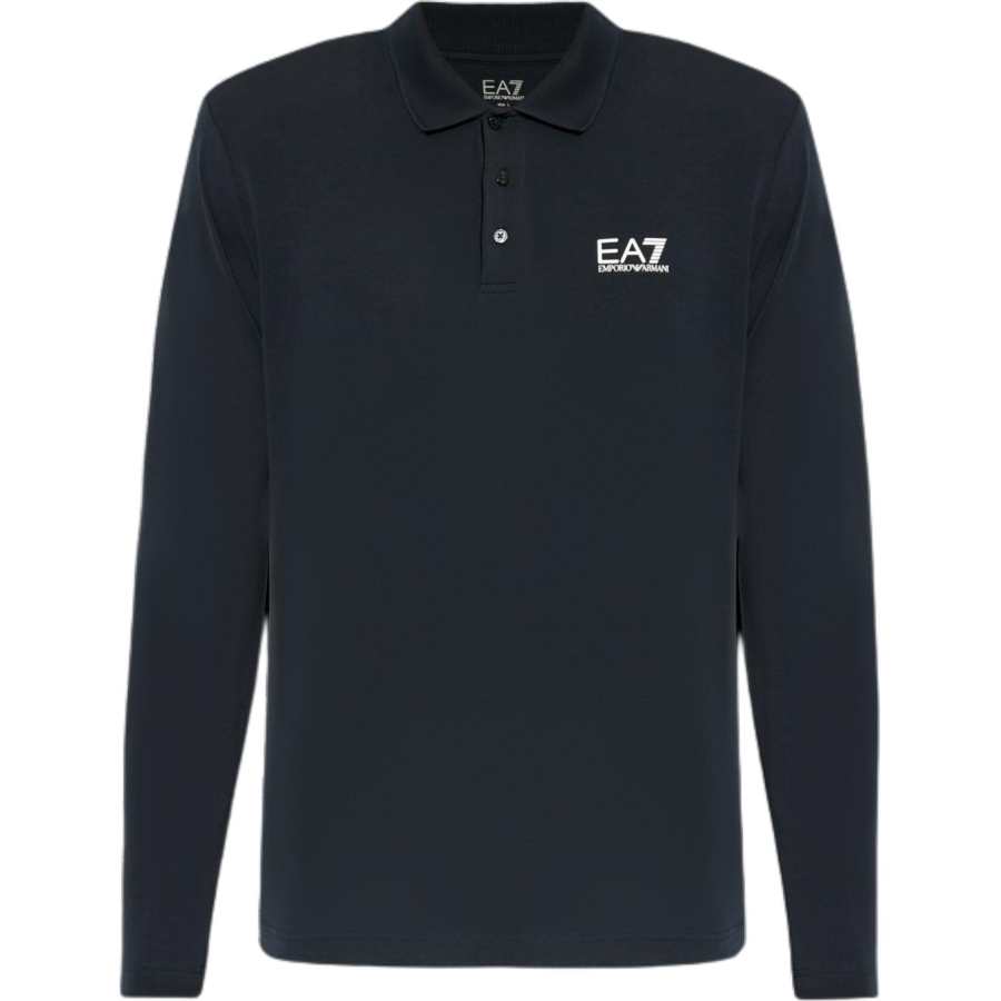 EMPORIO ARMANI Logo Printed Long Sleeved Polo Shirt