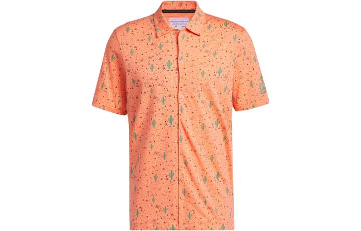 Adidas Adidas Shirts Men's Fusion Coral Pink Square Collar Moderate Shirt