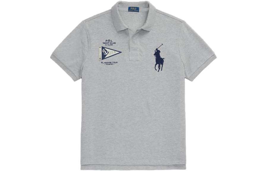 Polo Ralph Lauren Big Pony SS23 Polo Shirt Classic Version Men's Gray