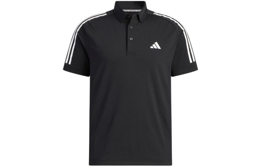 Adidas Adidas Polo Shirts Men's Black Polo Collar Moderate Straight Fit