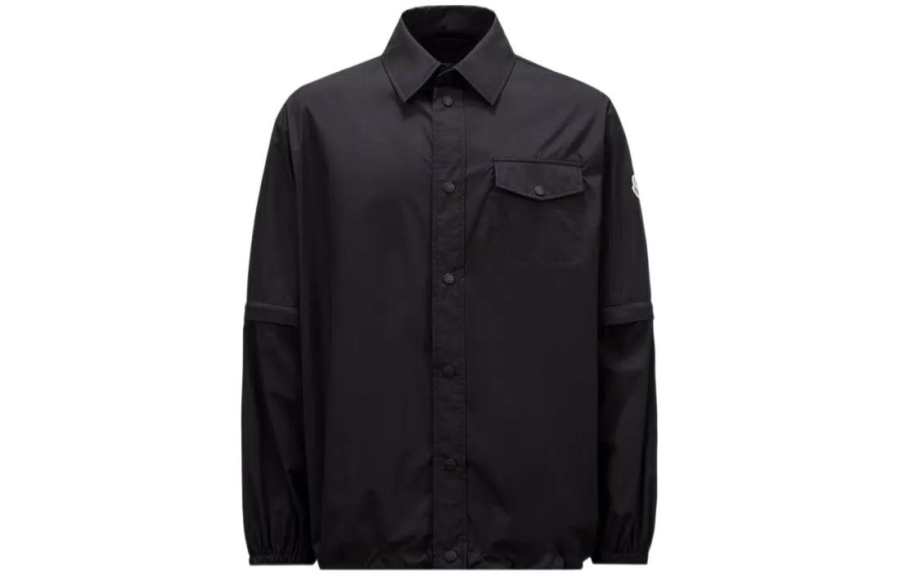 Moncler Moncler Shirts Men's Black Lapel Moderate Other