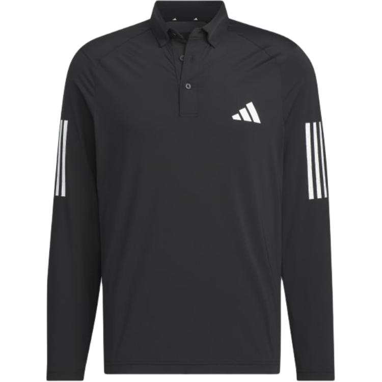 Adidas Adidas Polo Shirts Men's Black Polo Collar Moderate Straight Fit