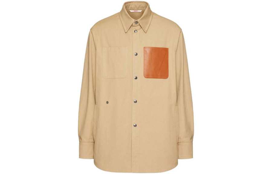 Valentino Valentino Logo Patch Collared Button Up Shirt