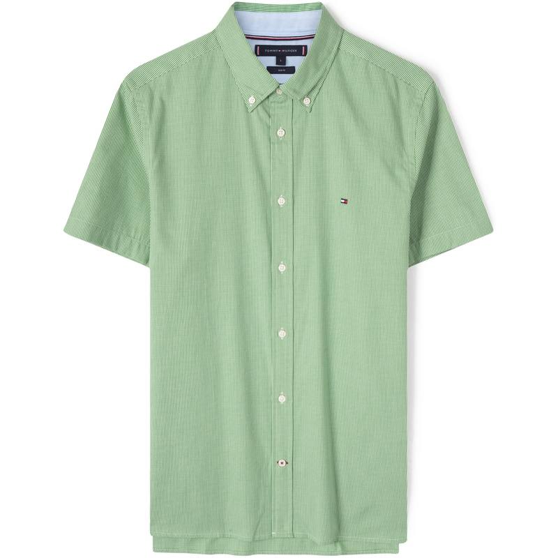 Tommy Hilfiger Shirts Men's Green Gray Plaid 0H7 Pointed Collar Moderate Other