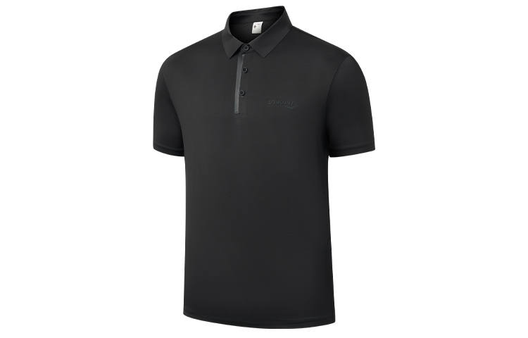 Saucony Polo Shirts Men's Black Polo Collar Moderate Straight Fit