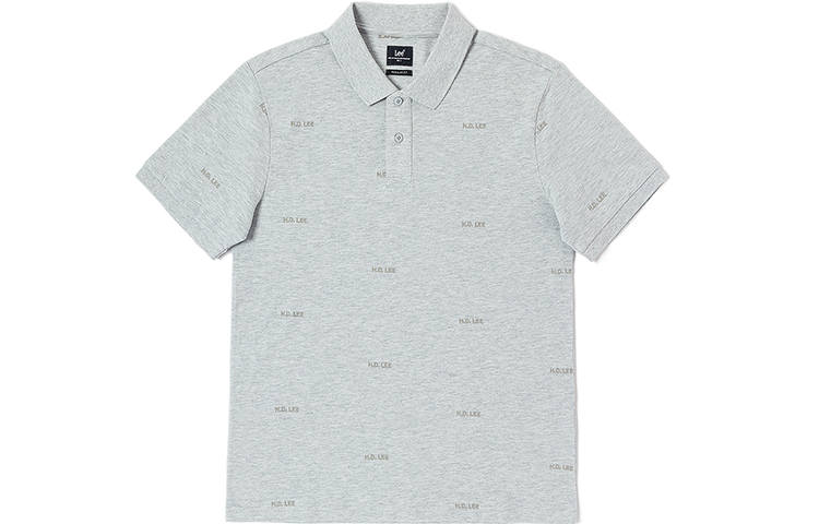 Lee Polo Shirts Men's Heather Gray Polo Collar Moderate Straight Fit