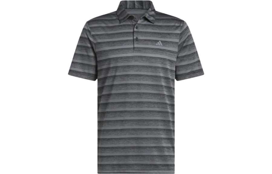 Adidas Adidas Polo Shirts Men's Black Gray Color Polo Collar Moderate Straight Fit