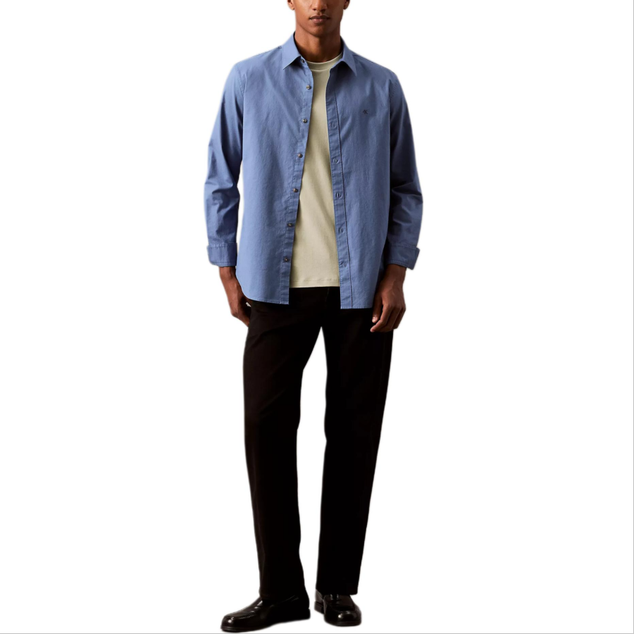 Calvin Klein Shirts Men's Blue Pointed Collar Moderate