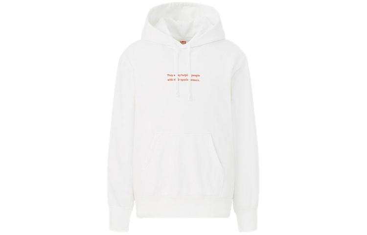 UNIQLO Sweatshirts Unisex White Hooded Non Detachable Moderate Regular
