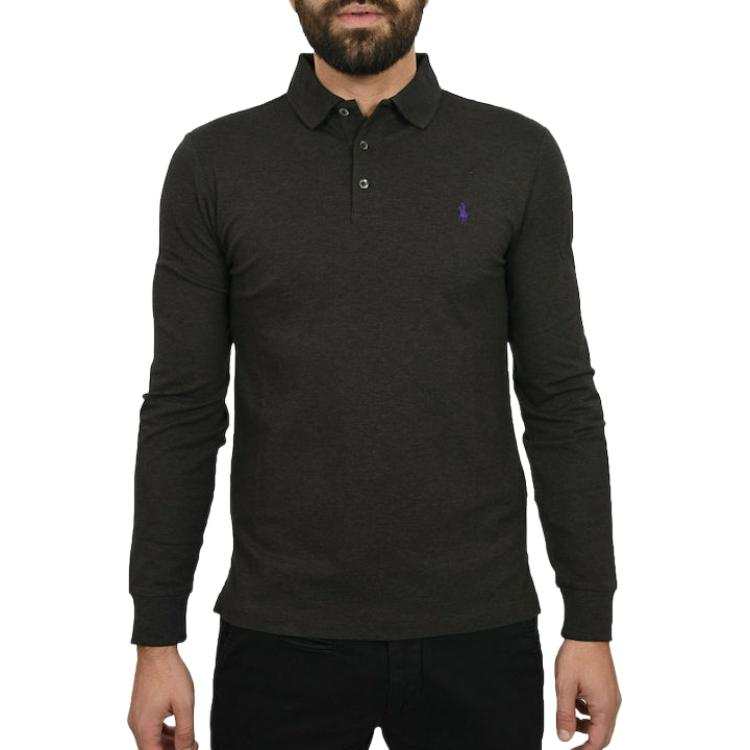 Polo Ralph Lauren Polo Shirt Custom Slim Fit Men's Charcoal Gray