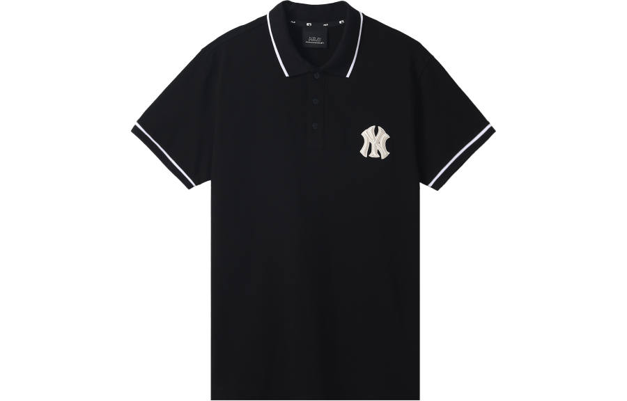 MLB Polo Shirts Unisex Black Polo Collar Moderate Straight Fit