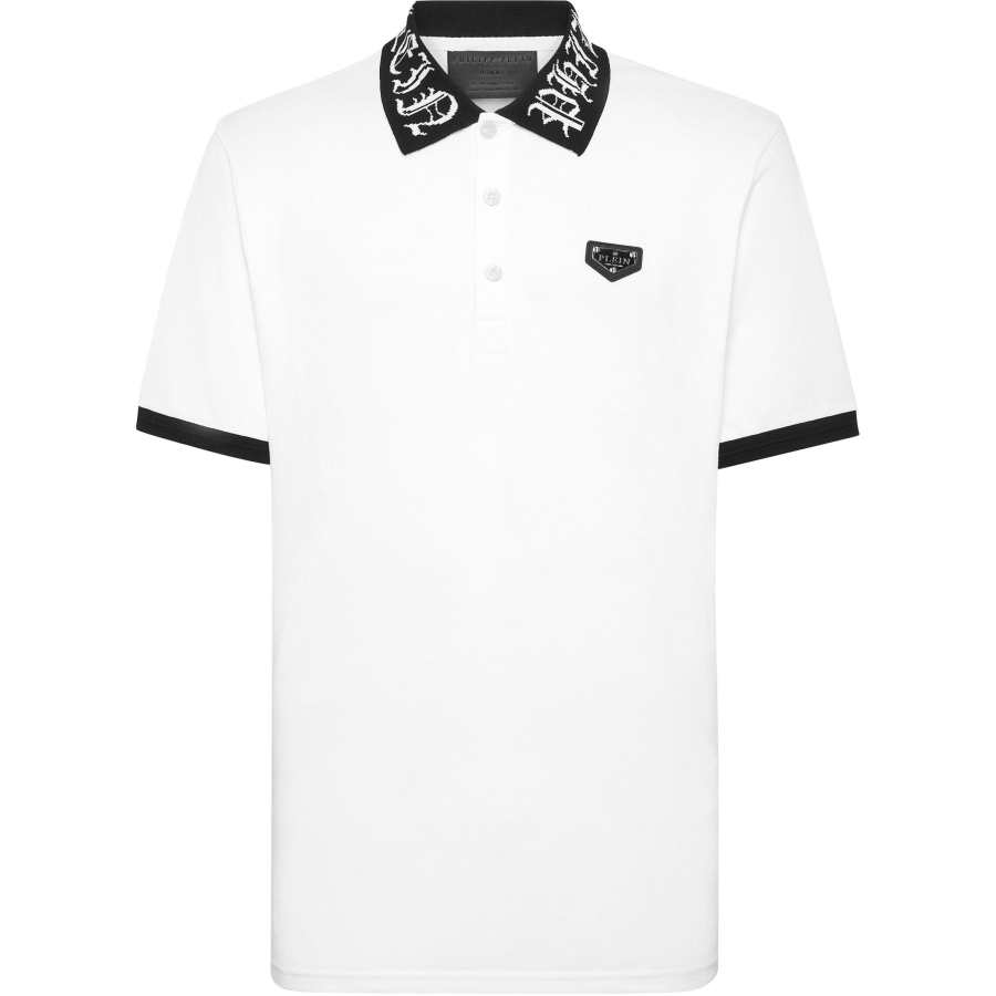 Philipp Plein logo-plaque cotton polo shirt