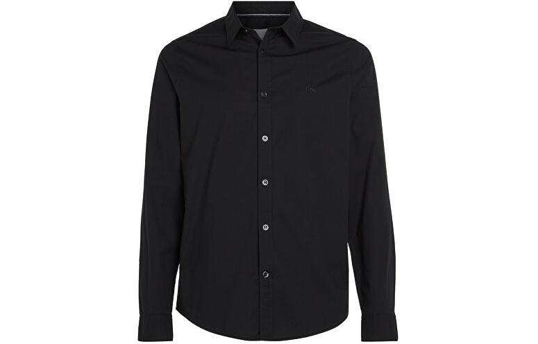 Calvin Klein Shirts Men's Black Lapel Moderate Other