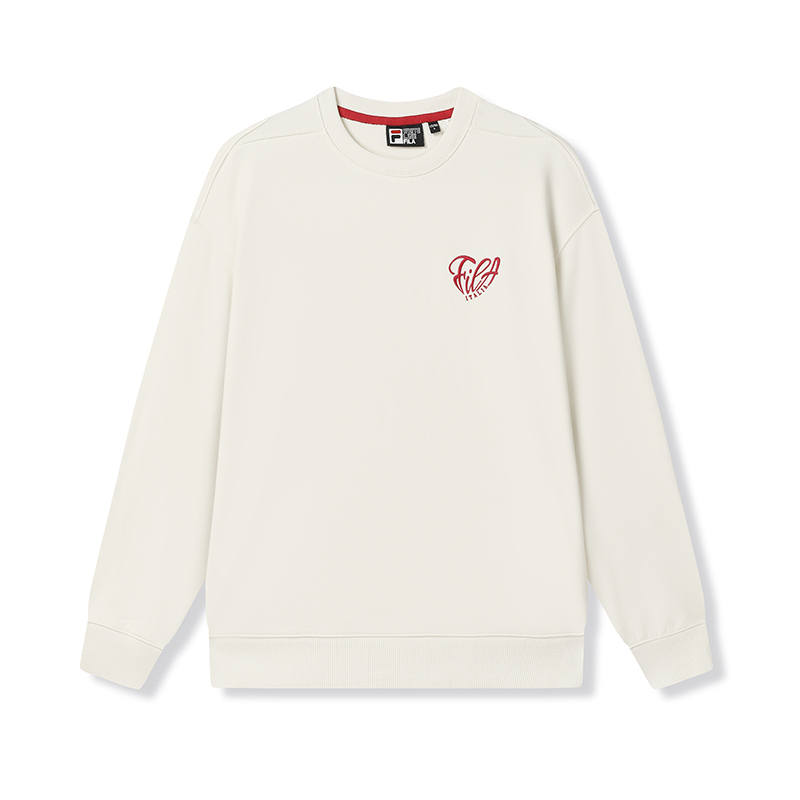 FILA Sweatshirts Unisex Steam White Crew Neck Moderate