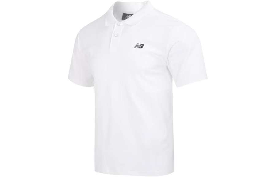 New Balance New Balance Polo Shirts Unisex White Polo Collar Moderate Straight Fit