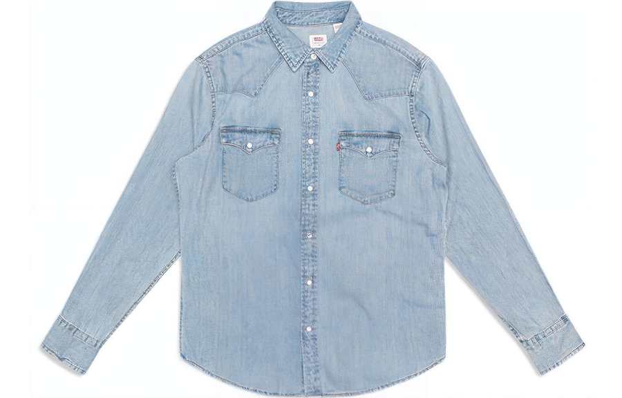 Levis Levis Shirts Men's Blue Pointed Collar Moderate Shirt